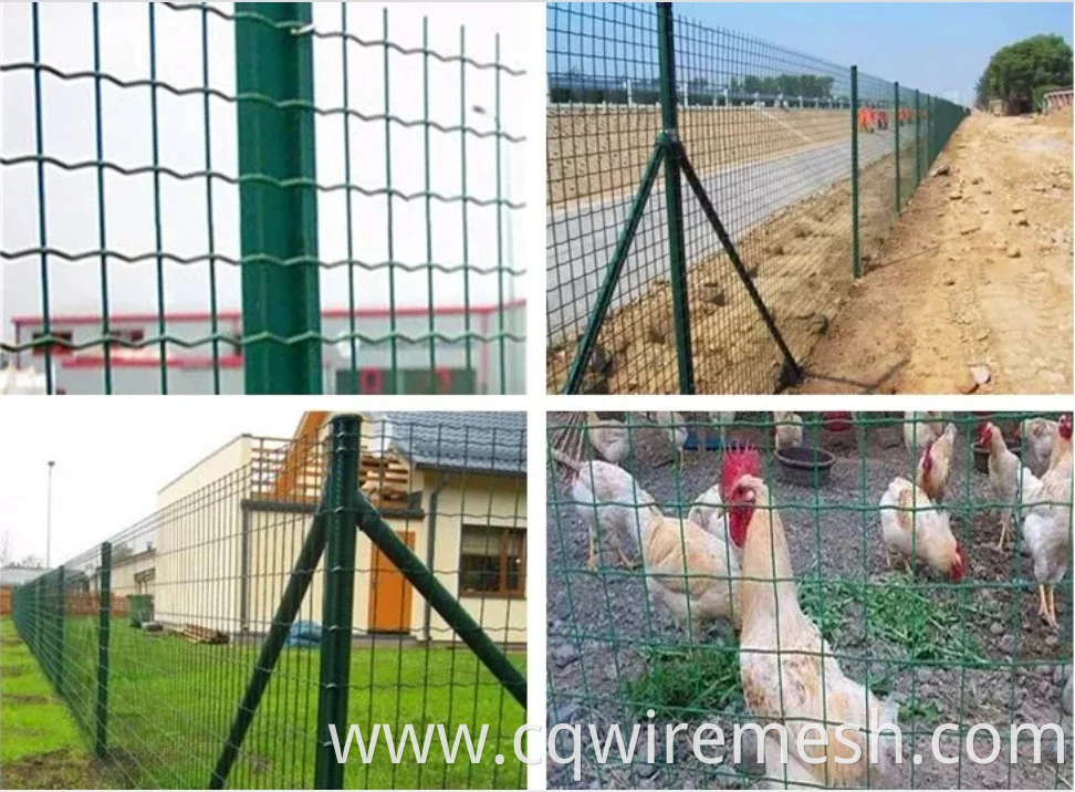 PVC Coated Galvanized Welded Mesh Euro Fence Wire Roll 1.7/2.2mm 100X50mm Netting Gardening Courtyard Park Soft Green Grey Color